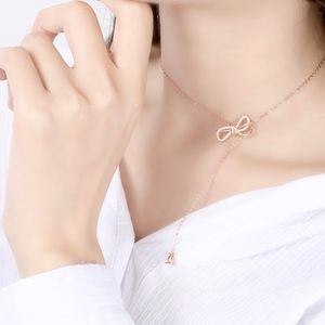 BOW TIE ADJUSTABLE NECKLACE- ROSE GOLD FILLED SIL